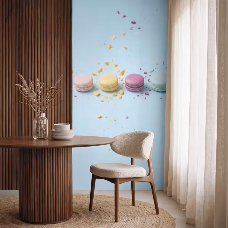 Macarons - Kleurrijk - Pastel Behang Vlies klein -sfeer1