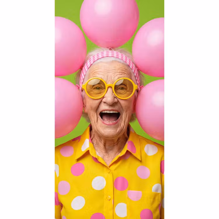 Mens - Ballonnen - Feest - Kleurrijk - Roze Behang Vlies klein -3d_website