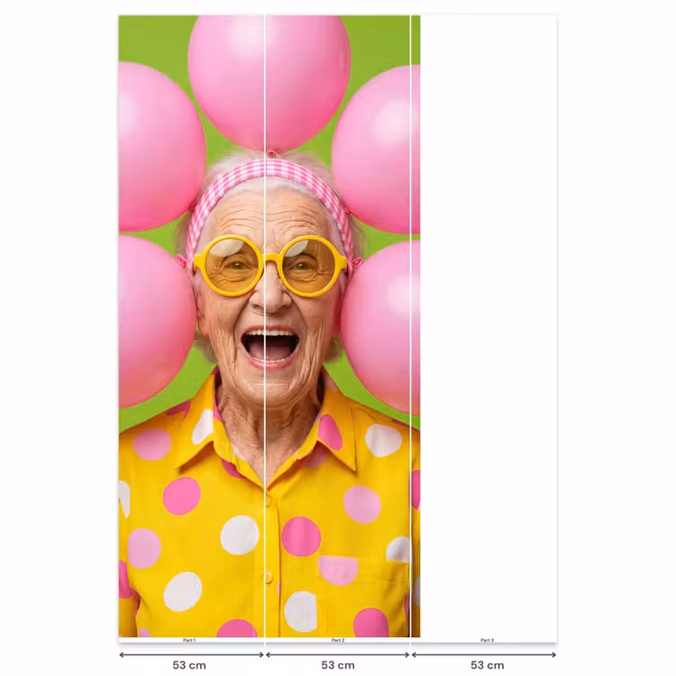 Mens - Ballonnen - Feest - Kleurrijk - Roze Behang Vlies klein -USP_banen