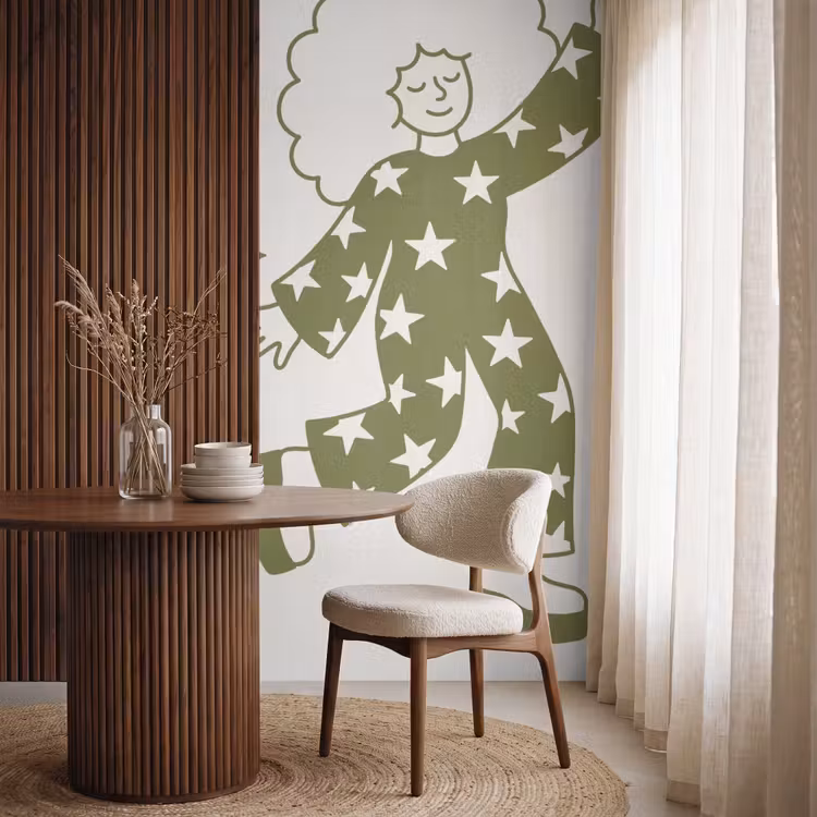 Mensen - Dansend - Feest - Vintage - Groen Behang Vlies klein -sfeer1