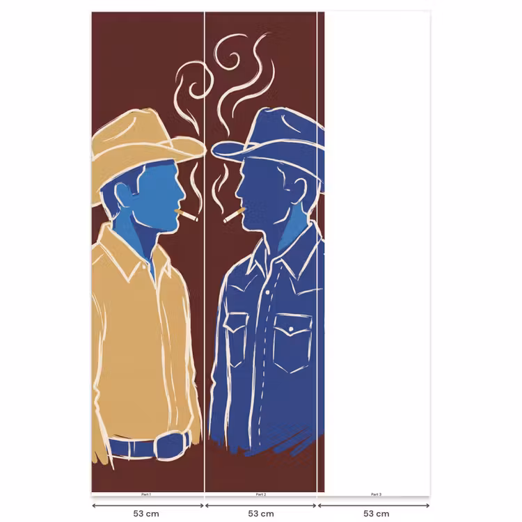 Mensen - Profiel - Sigaret - Abstract - Kunst Behang Vlies klein -USP_banen