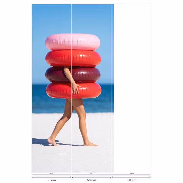 Mensen - Strand - Zomer - Recreatie - Kleurrijk Behang Vlies klein -USP_banen