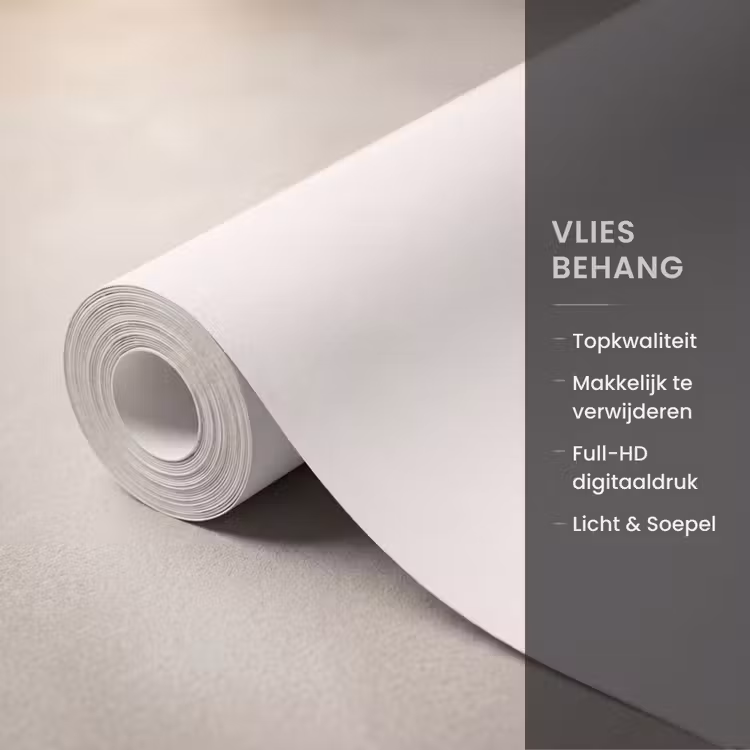 Minimalistisch - Modern - Bloemen - Beige Behang Vlies klein -USP_closeupNL