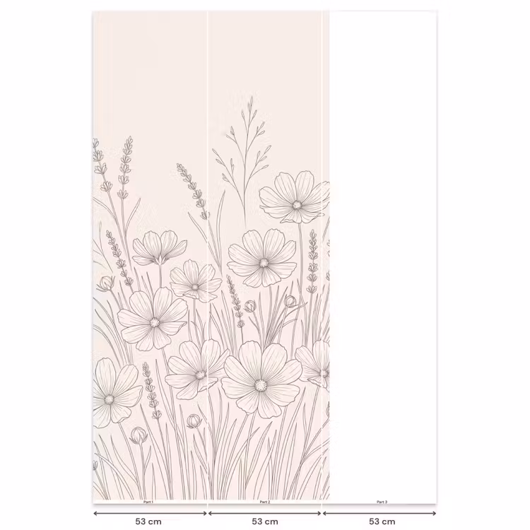 Minimalistisch - Modern - Bloemen - Beige Behang Vlies klein -USP_banen