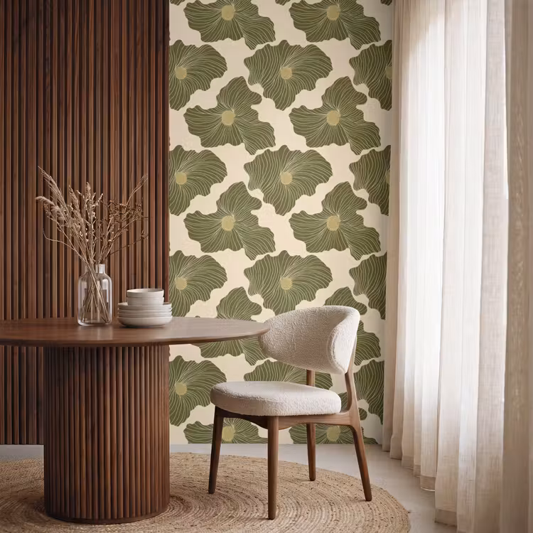 Modern - Abstract - Groen Behang Vlies klein 1076 -sfeer1