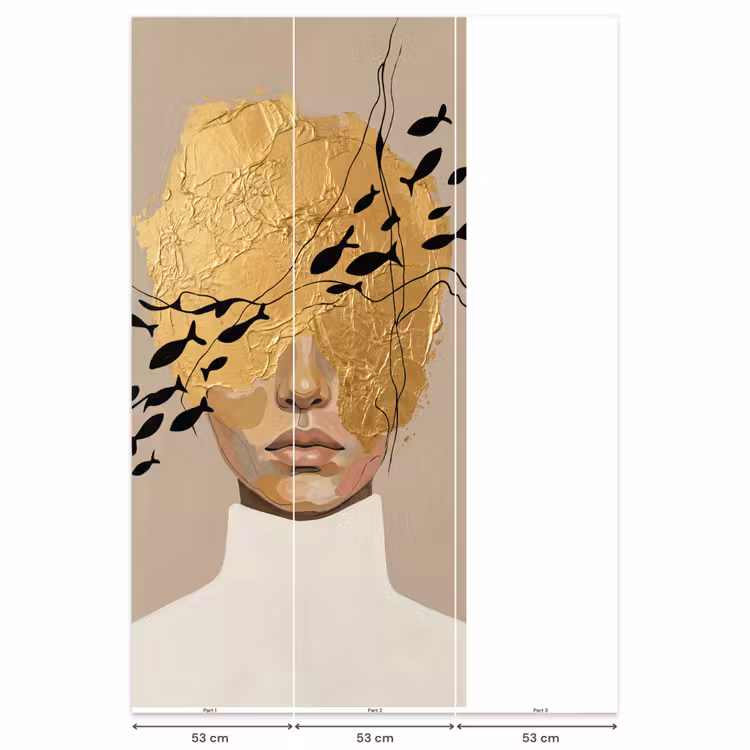 Modern - Vrouw - Goud Behang Vlies klein -USP_banen