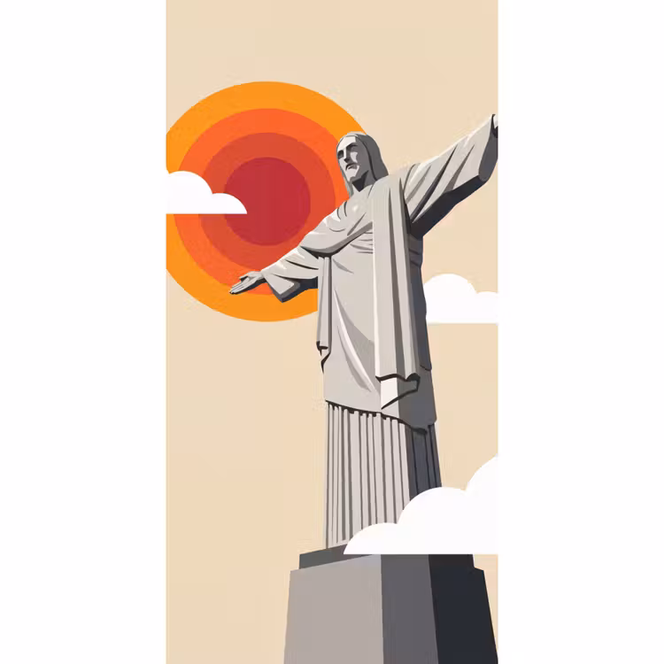 Monument - Stad - Zonsondergang - Minimalistisch - Oranje Behang Vlies klein -3d_website