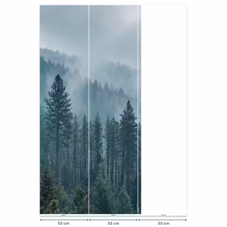 Naaldwoud - Bergen - Nebel Behang Vlies klein -USP_banen