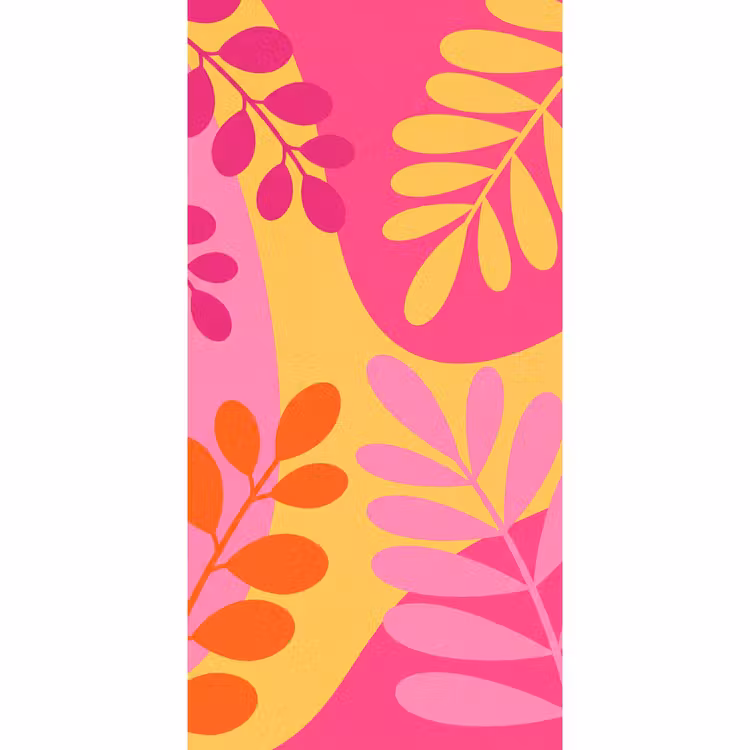 Natuur - Bladeren - Abstract - Roze - Geel Behang Vlies klein -3d_website