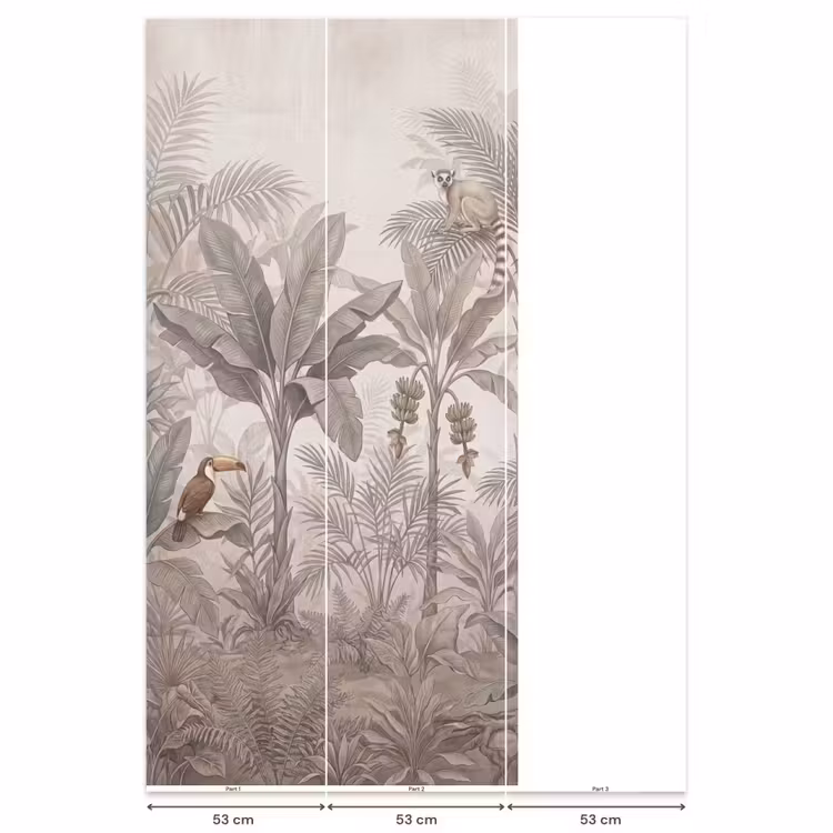 Natuur - Jungle - Ringstaartmaki - Bruin Behang Vlies klein -USP_banen