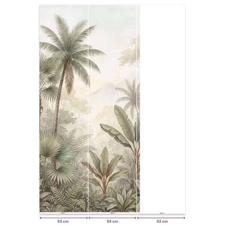 Natuur - Tropisch bos - Landschap - Aquarel - Groen Behang Vlies klein -USP_banen