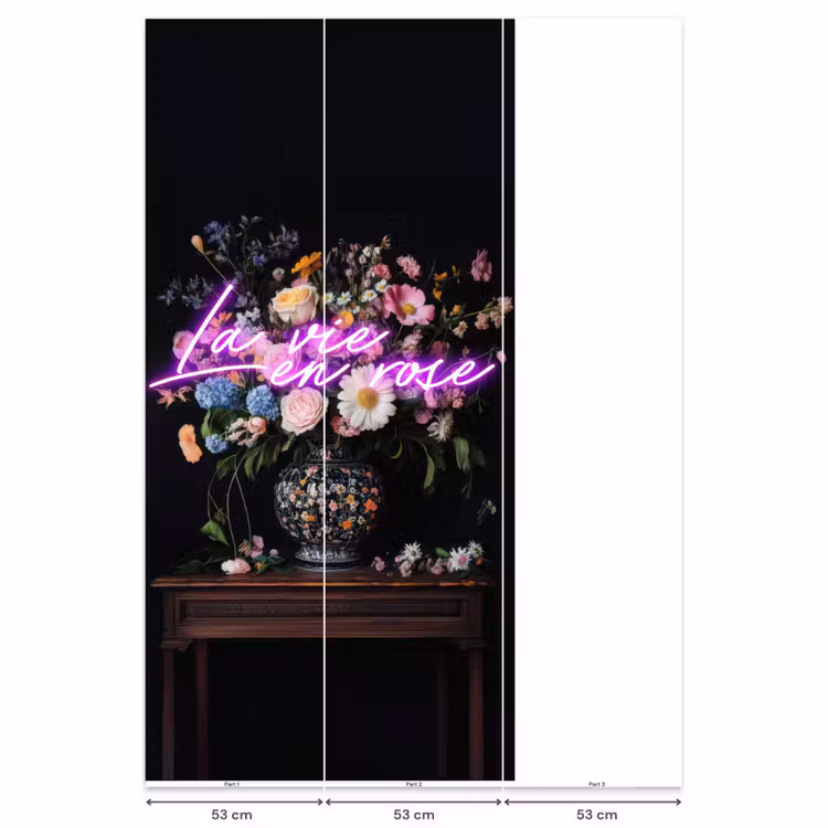 Neon - Vaas - Bloemen Behang Vlies klein -USP_banen