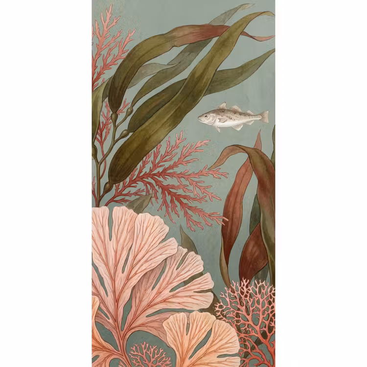 Onderwater - Planten - Vis - Vintage - Groen Behang Vlies klein -3d_website
