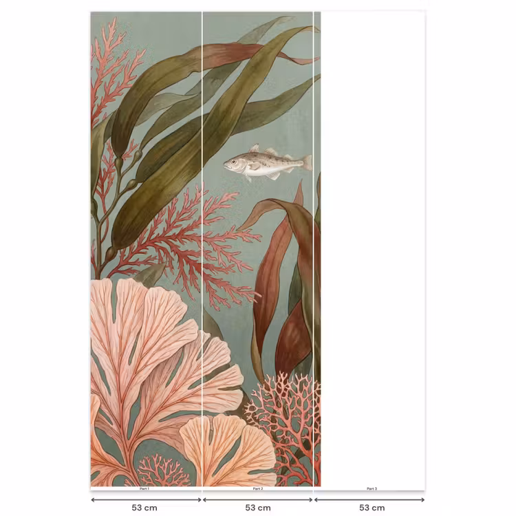 Onderwater - Planten - Vis - Vintage - Groen Behang Vlies klein -USP_banen