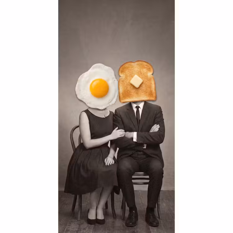 Ontbijt - Koppel - Ei - Brood Behang Vlies klein -3d_website
