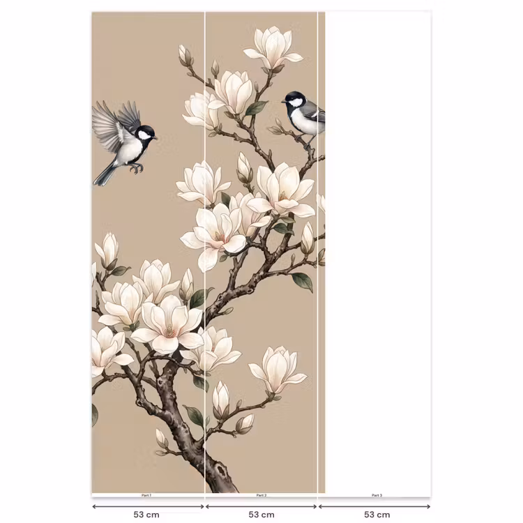 Oosters - Vogels - Beige Behang Vlies klein -USP_banen