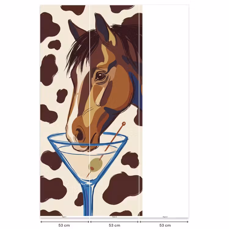 Paard - Martini - Dieren - Abstract - Bruin Behang Vlies klein -USP_banen