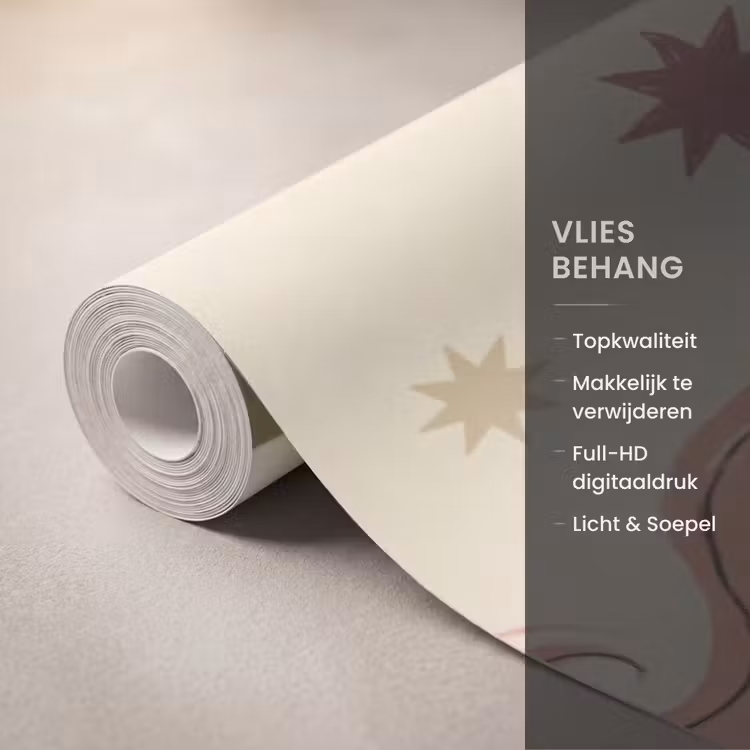 Paard - Zon - Mystiek - Illustratie - Roze Behang Vlies klein -USP_closeupNL
