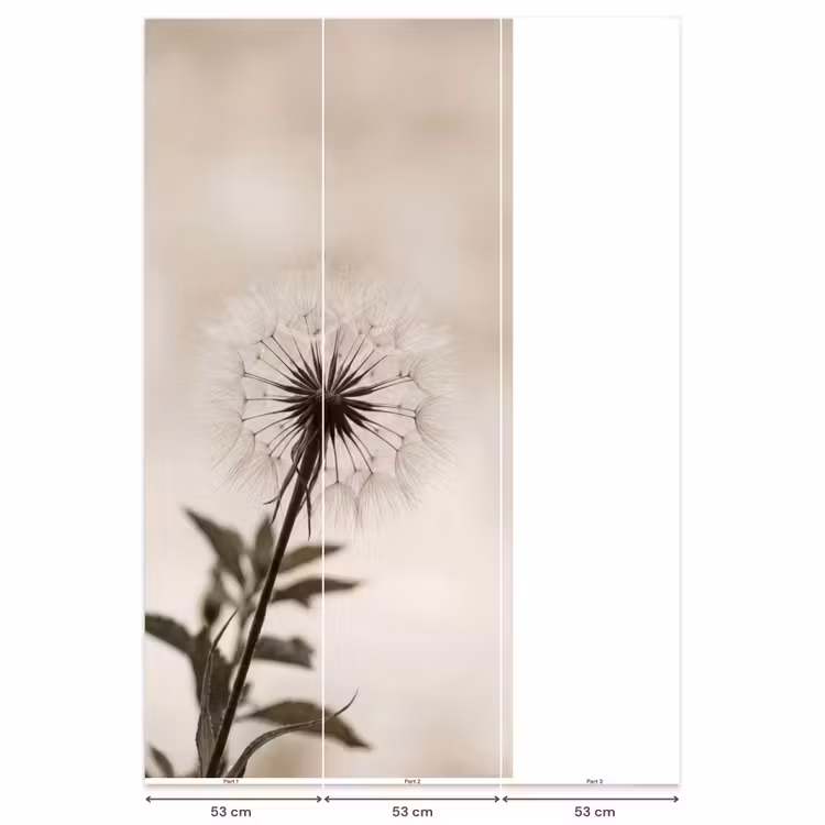 Paardenbloem - Minimalistisch - Wit Behang Vlies klein -USP_banen