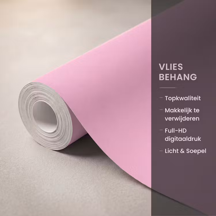 Palmboom - Tropisch - Pink Behang Vlies klein -USP_closeupNL