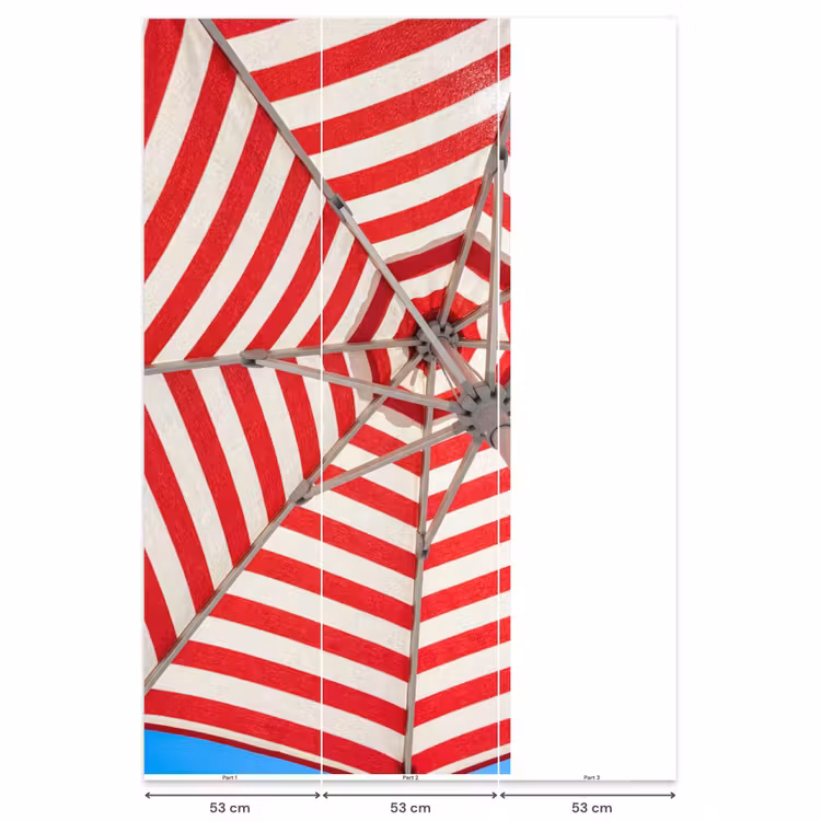 Parasol - Strepen - Zomer - Rood - Blauw Behang Vlies klein -USP_banen