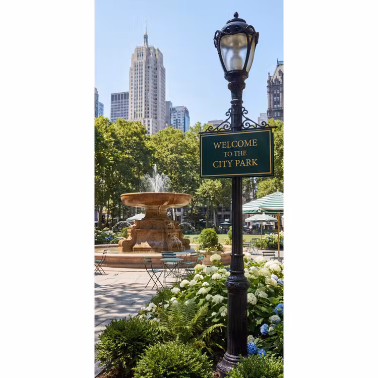 Park - Fontein - Stad - Natuur Behang Vlies klein -3d_website