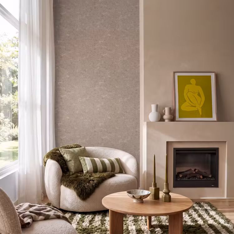 Patroon - Kalksteen - Beige Behang Vlies klein 1076 -sfeer2