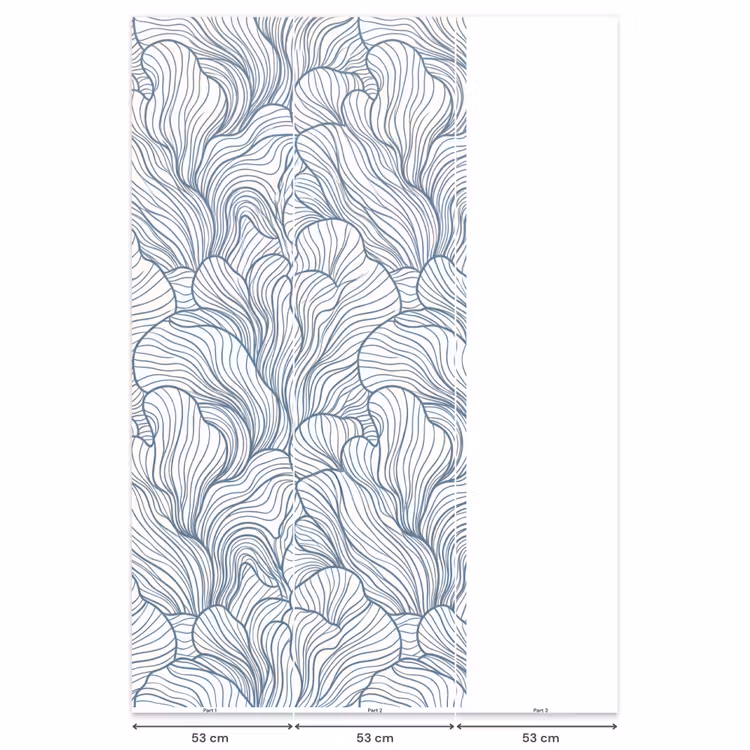 Patroon - Lijnen - Organisch - Abstract - Blauw Behang Vlies klein -USP_banen