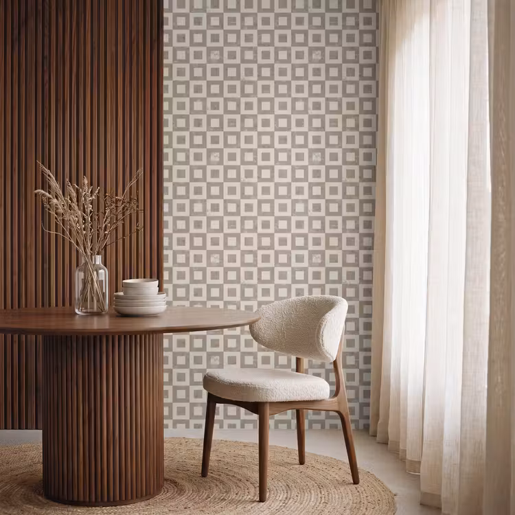Patroon - Marmer - Beige Behang Vlies klein 1076 -sfeer1