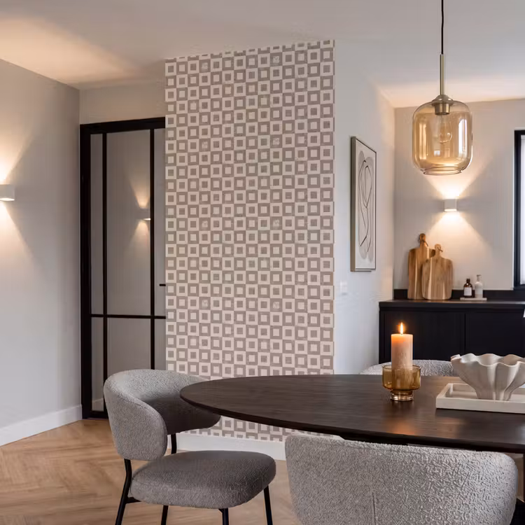 Patroon - Marmer - Beige Behang Vlies klein 1076 -sfeer3