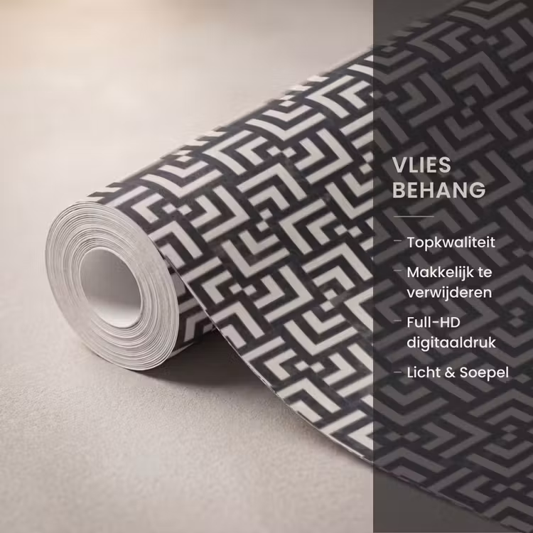 Patroon - Marmer - Zwart Behang Vlies klein 1076 -USP_closeupNL