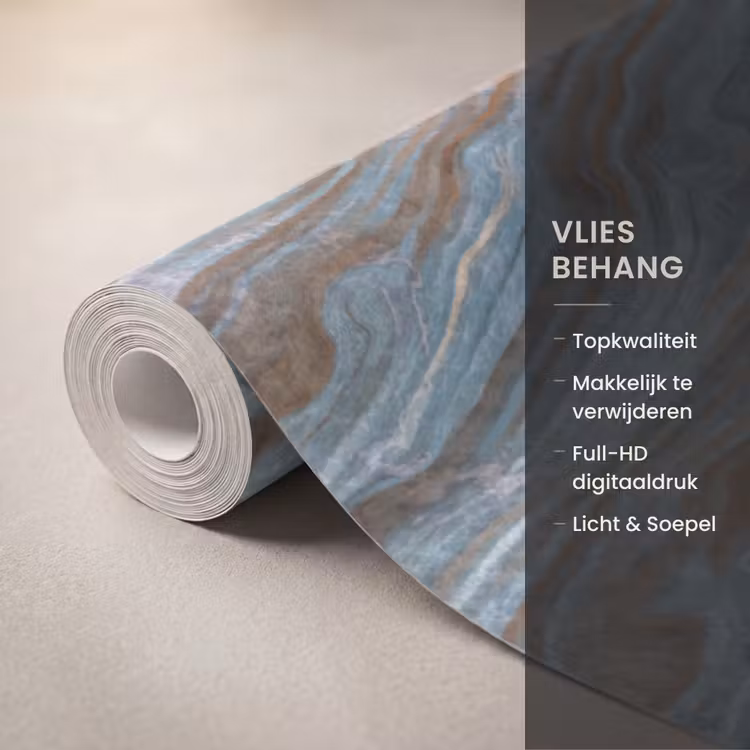 Patroon - Steen - Blauw Behang Vlies klein 1076 -USP_closeupNL