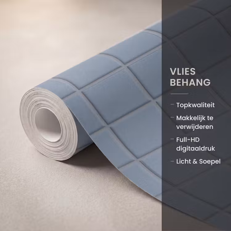Patroon - Tegel - Blauwgrijs Behang Vlies klein 1076 -USP_closeupNL