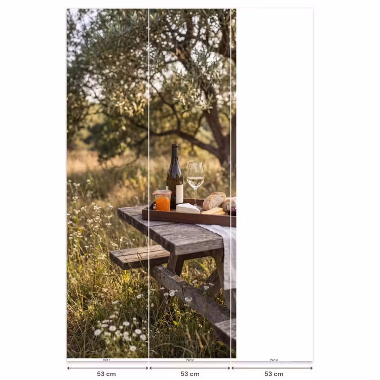 Picknick - Wijn - Kaasplankje Behang Vlies klein -USP_banen