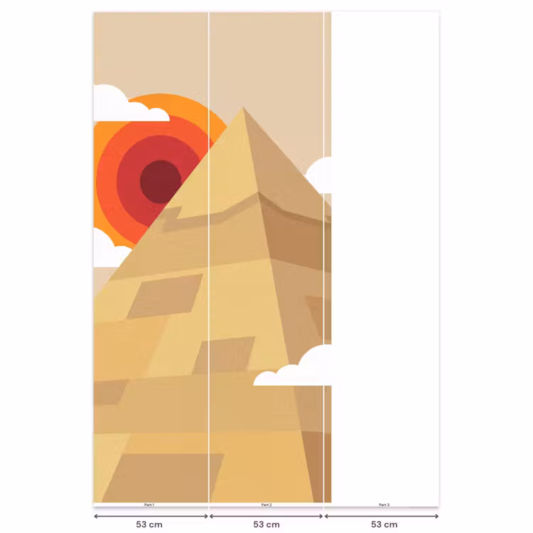 Piramide - Zon - Woestijn - Modern - Oranje Behang Vlies klein -USP_banen