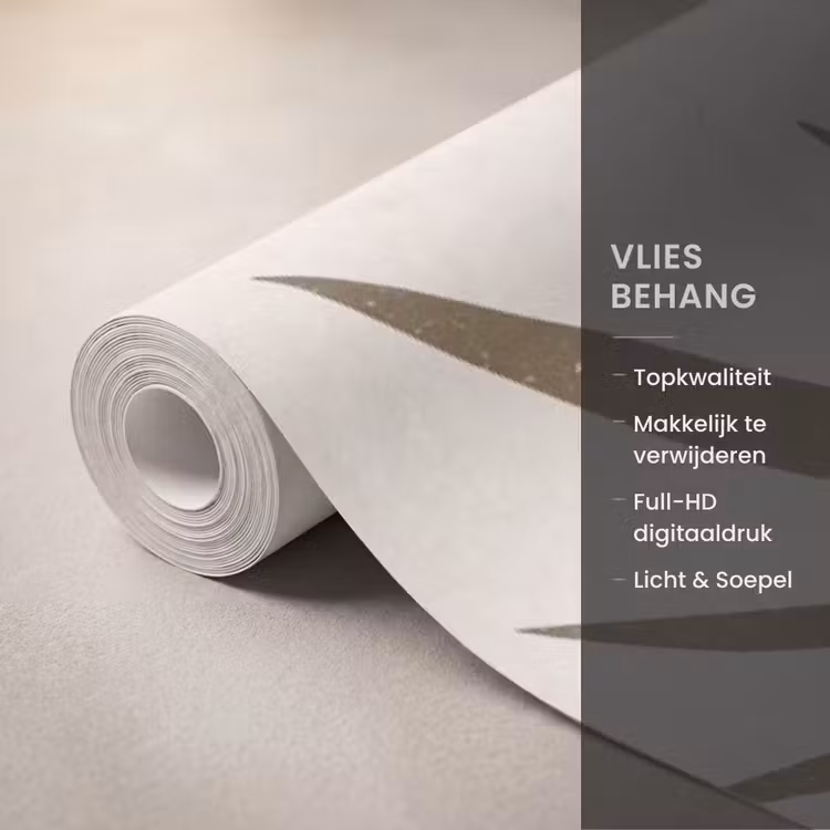 Planten - Bladeren - Abstract - Modern - Beige Behang Vlies klein -USP_closeupNL