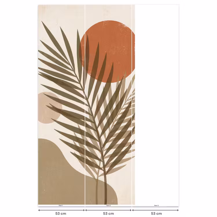 Planten - Bladeren - Abstract - Modern - Beige Behang Vlies klein -USP_banen