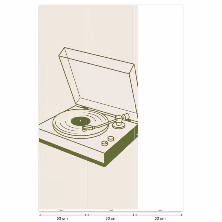 Platenspeler - Vinyl - Muziek - Minimalistisch - Groen Behang Vlies klein -USP_banen