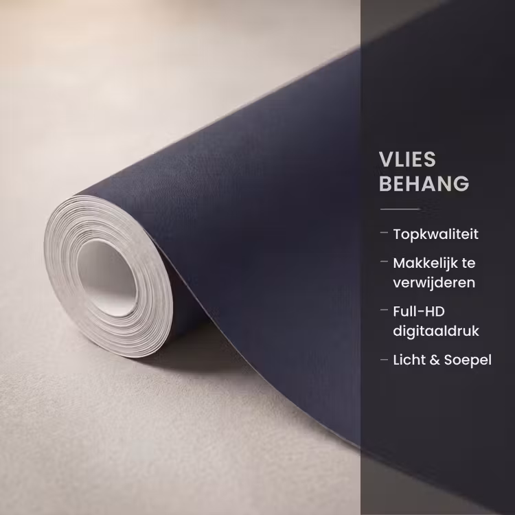 Porselein- Kersen - Delfts - Blauw Behang Vlies klein -USP_closeupNL