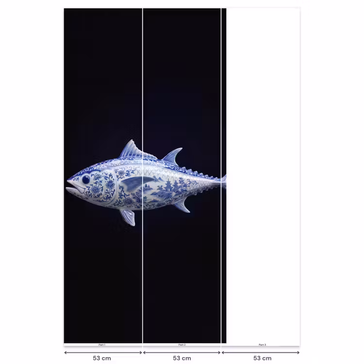 Porselein - Tonijn - Delfts - Blauw Behang Vlies klein -USP_banen