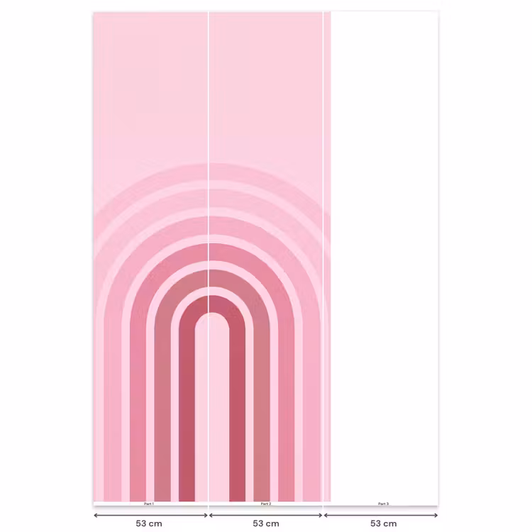 Regenboog - Roze - Abstract - Modern - Minimalistisch Behang Vlies klein -USP_banen