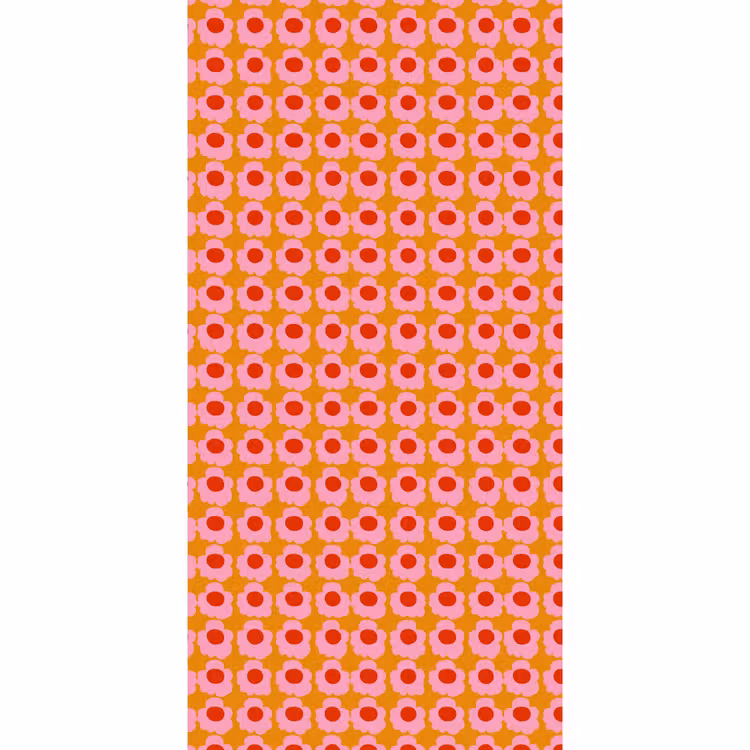 Retro - Bloemen - Roze Behang Vlies klein 1076 -3d_website