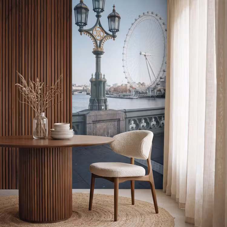 Reuzenrad - Londen - Stad - Architectuur - Brug Behang Vlies klein -sfeer1