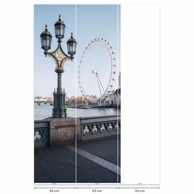 Reuzenrad - Londen - Stad - Architectuur - Brug Behang Vlies klein -USP_banen