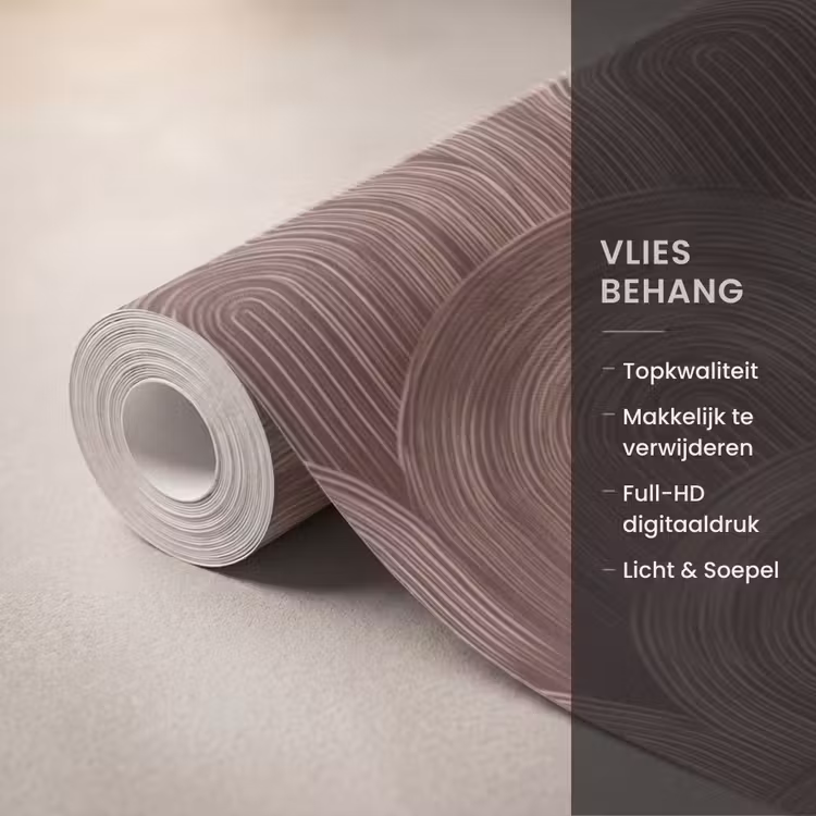 Ritmisch - Effect - Bruin Behang Vlies klein 1076 -USP_closeupNL