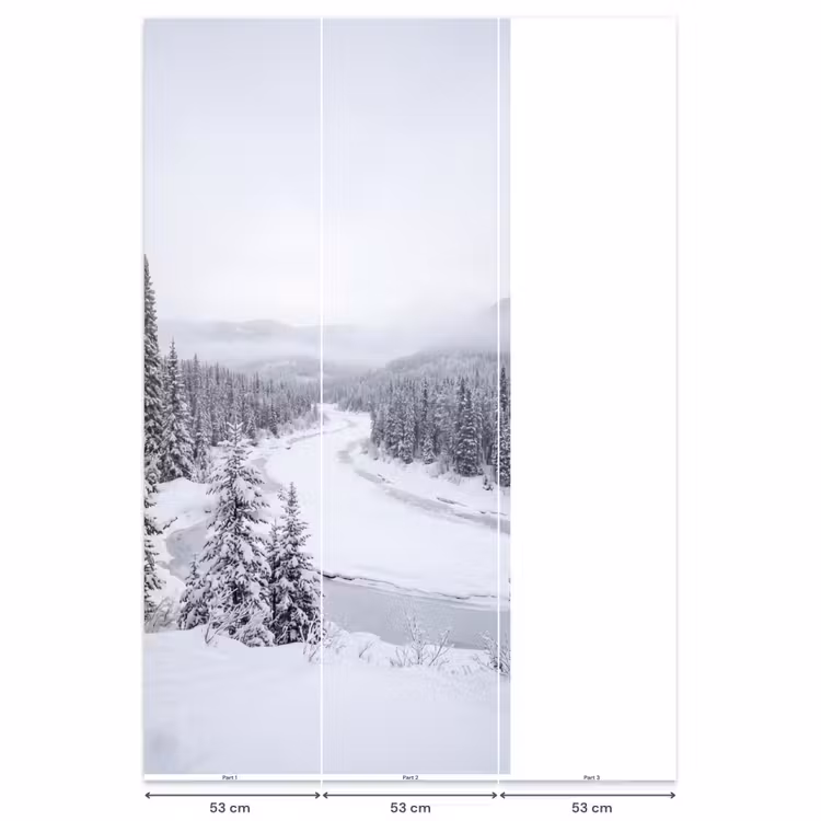 Rivier - Bevroren - Landschap - Winter Behang Vlies klein -USP_banen