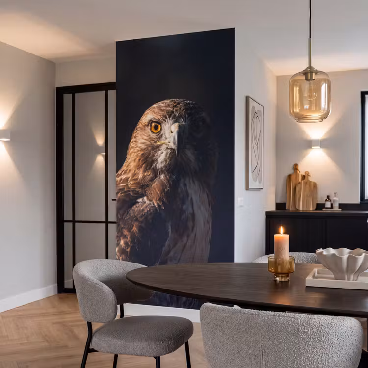 Roofvogel - Buizerd - Bruin Behang Vlies klein -sfeer3