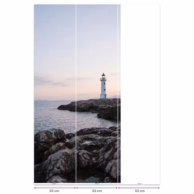 Rotsen - Vuurtoren - Wit Behang Vlies klein -USP_banen