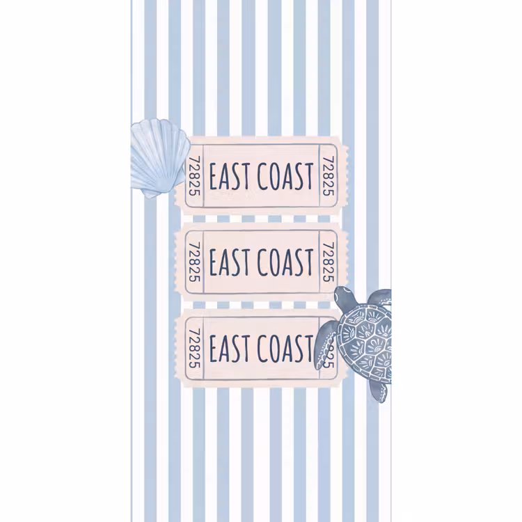 Schelp - Oceaan - Kust - Blauw - Illustratie Behang Vlies klein -3d_website
