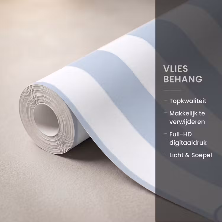 Schelp - Oceaan - Kust - Blauw - Illustratie Behang Vlies klein -USP_closeupNL